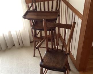 Antique wooden high chairs
