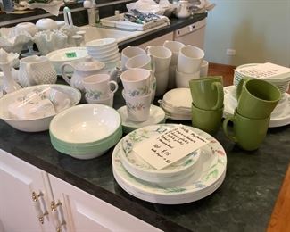 Two sets of Corelle dishes