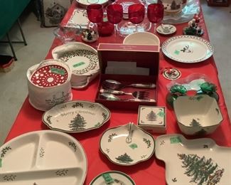 Spode Christmas dishes , crate and Barrel plates 