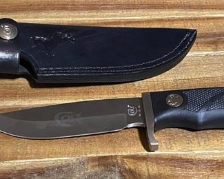 Colt Drop Point Sporting Knife With Leatner Sheath