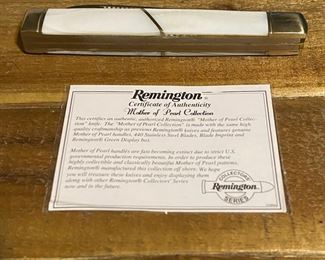 Remington Collectors Series Dual Blade Folding Pocket Knife With Mother Of Pearl