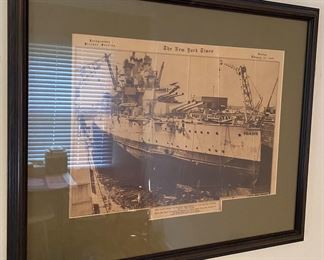 Framed "U.S.S. Idaho" Newspaper Photograph