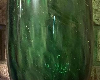 Green Mid-century Art Glass Vase