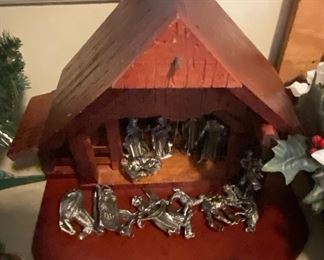 Nativity Set with Metal Figures