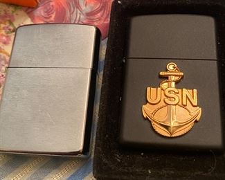 Vintage Zippo and USN Zippo