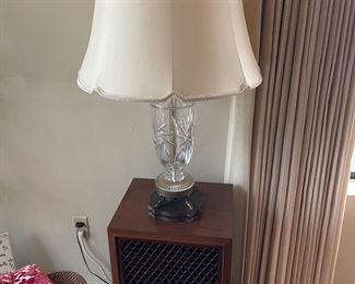 Pair of vintage speakers - crystal lamp