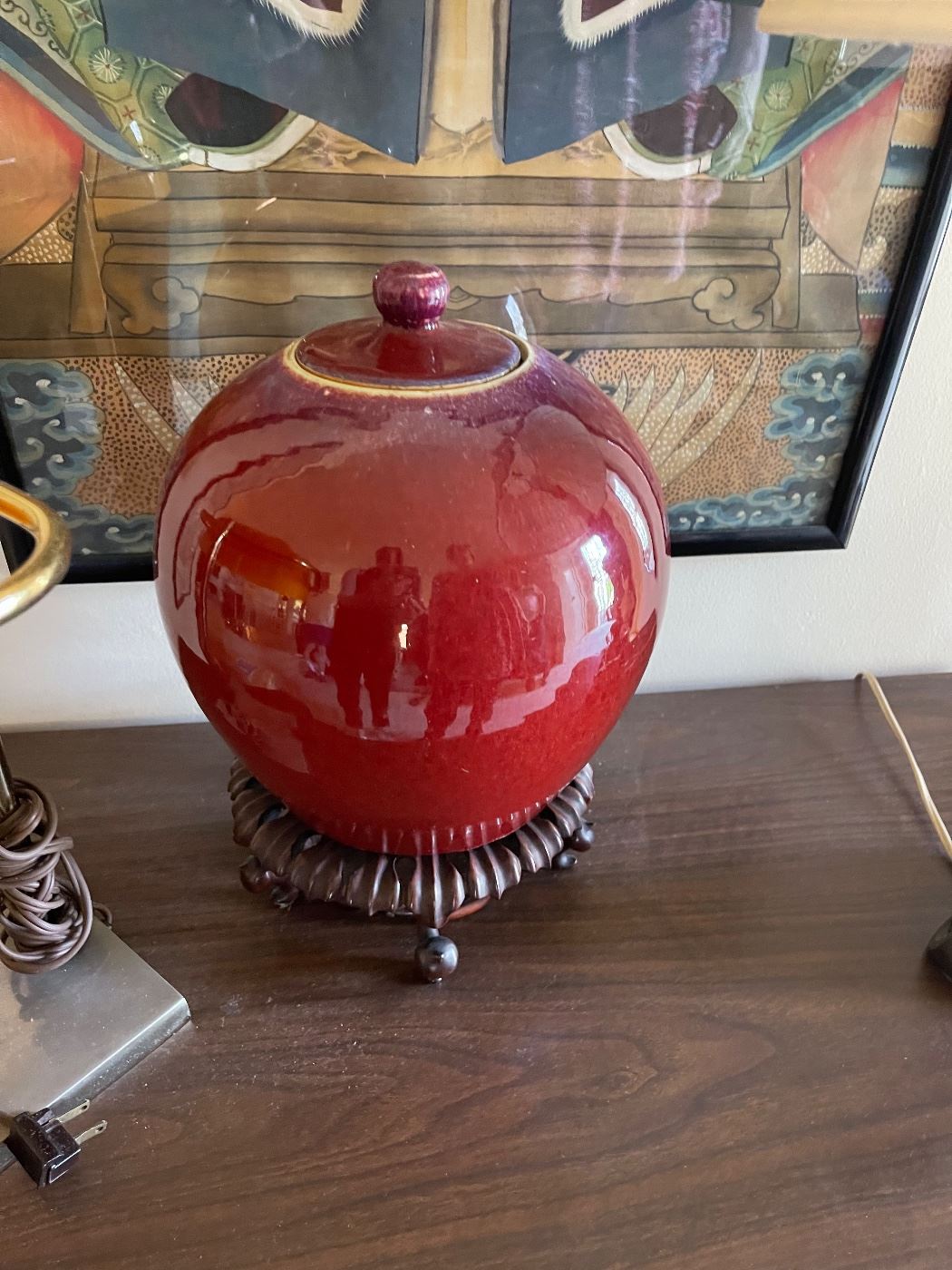 Oxblood Ginger jar antique Chinese