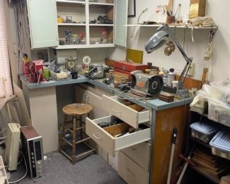 Wood working and jewelry making work room