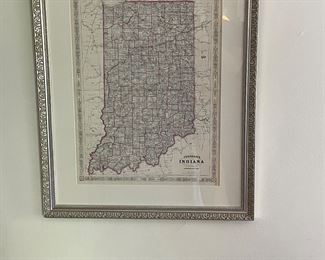 vintage map of Indiana