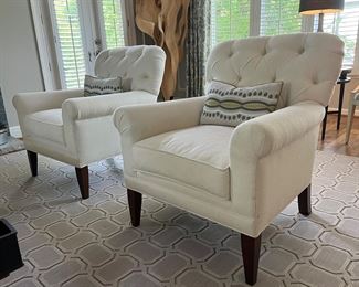 Beautiful pair of white upholstered chairs
