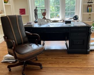 Handsome executive desk and leather chair