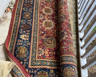 #97 9x12 machine rug blue burgundy $75.00