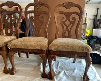 #72 Glass Top Table w/Ball & Claw Feet w/6 Chairs Ball & Claw Feet - 72x43x30 $180.00