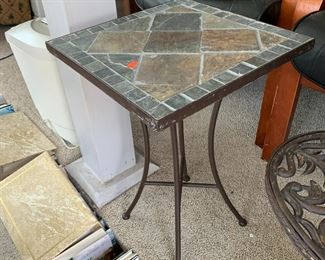 #19 Metal Base w/tile top - 14sq x 21 $25.00