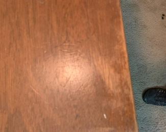 #27 Wood 5 drawer Desk - (as is finish) - 48x24x29 $65.00