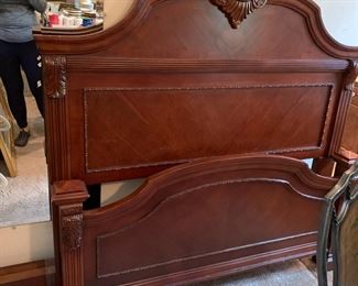 #33 Full Size Wood Headboard/Footboard w/rails $125.00