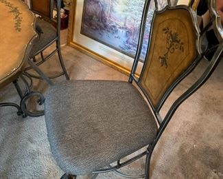 #35 Heavy Metal Base w/faux leather look top w/4 chairs - 47x30 $120.00