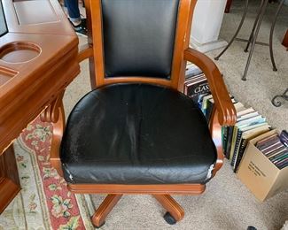 #51 Brunswick Game Table w/4 Chairs (raises & Lowers) (top converts to regular table) (chairs have some scratches and tears) - 54x31 $2500.00