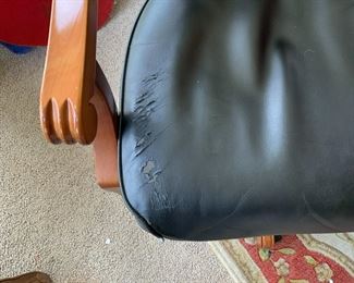 #51 Brunswick Game Table w/4 Chairs (raises & Lowers) (top converts to regular table) (chairs have some scratches and tears) - 54x31 $2500.00