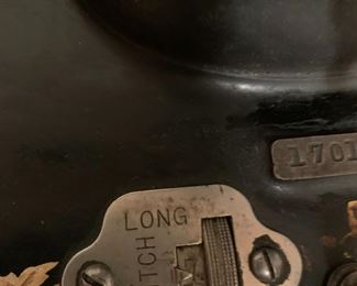 #52 White tredle sewing machine in oak case $125.00