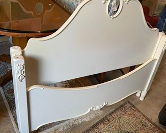 #61 Full Size Cream Laminate Headboard/Footboard - w/rails (has posts) $40.00