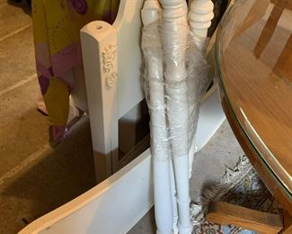 #61 Full Size Cream Laminate Headboard/Footboard - w/rails (has posts) $40.00