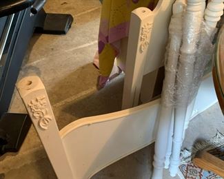 #61 Full Size Cream Laminate Headboard/Footboard - w/rails (has posts) $40.00