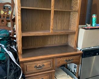#66 Wood Lea Ind. Desk w/Bookcase Top - 44x19x33-77 (2 pcs.) $100.00