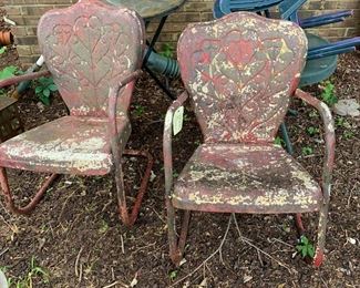 #83 2 Metal Springy Chairs - sold as a pair - as is $20.00