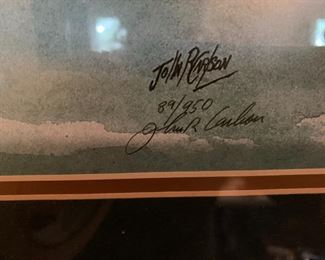 #92 Local artist Print of Swan w/babies 89/950 Print by John R Carson $350.00
#98 Local artist print of Light house by John R. Carson $300.00