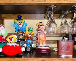 Murano glass clowns