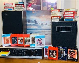 8 track player and tapes