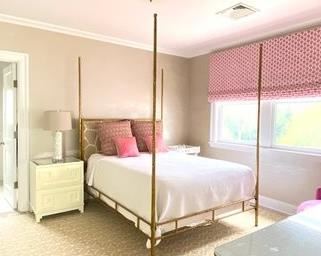 Queen  Brushed Gold Hammered Posted Bed 