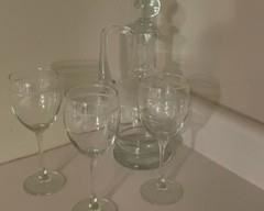 Glass Wine Decanter with Set of 4 Wine Glasses 