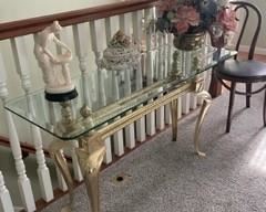 Brass and Glass Console Table