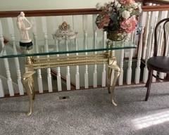 Brass and Glass Console Table