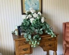 Wood Console/Accent Table and Artificial Decorative Plant 