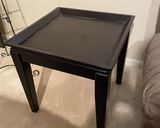 Square Dark Wood End/Side Table - 2 