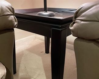 Square Dark Wood End/Side Table - 2 