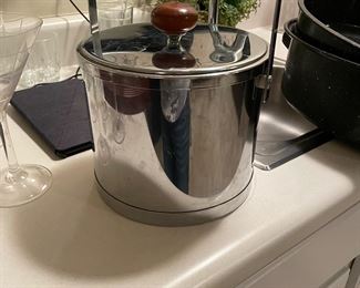 Vintage Retro Silver Tone Ice Bucket