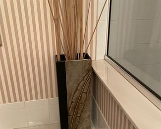 20" Tall Decorative Vase with  Leaf on it