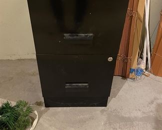 Black 2 Drawer Metal File Cabinet 