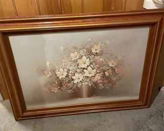 Large Framed Floral Wall Art