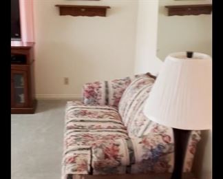 floral couch..end table