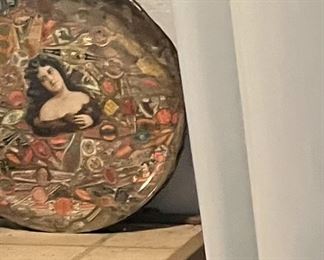 Tray of antique cigar bands