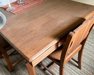 antique table and chairs