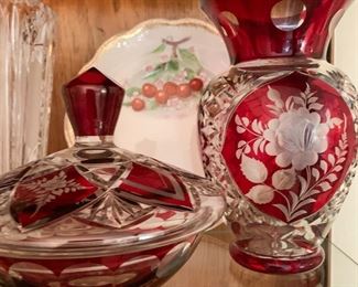 cut cranberry glass