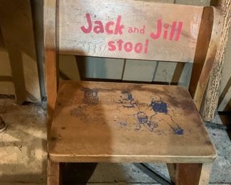vintage jack and jill childs chair/ stool