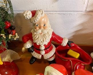 ceramic santa-with music box
