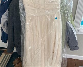 J Crew wedding/bridesmaid dress size 4. Has custom straps that tie behind neck or can be worn strapless. 